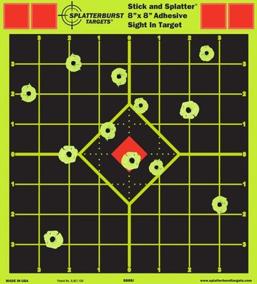 Splatterburst Zielscheiben - 8 x 8 Zoll Visier im Stick Splatter selbstklebend Schießen...