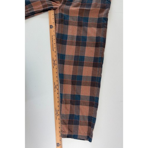 Toad & Co Men's Flannel PJ Pajama Pants Lounge Blue Orange Plaid Size L - Picture 8 of 10