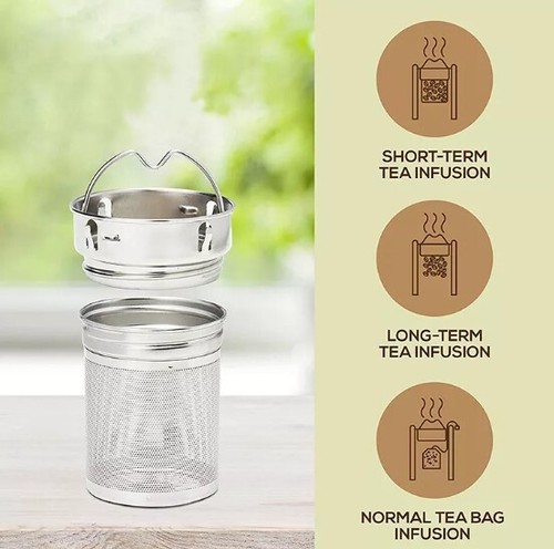 Bamboo Water Bottle Infuser Tumbler Stainless Steel Travel Tea Mug Free Shipping - Picture 4 of 9