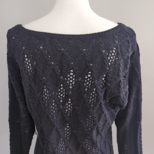 NWT Nic + Zoe Black Knit 3/4 Sleeve Sweater Size XL - Picture 6 of 12