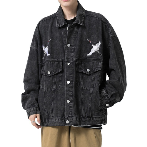 Mens Denim Jacket Jeans Coat Crane 