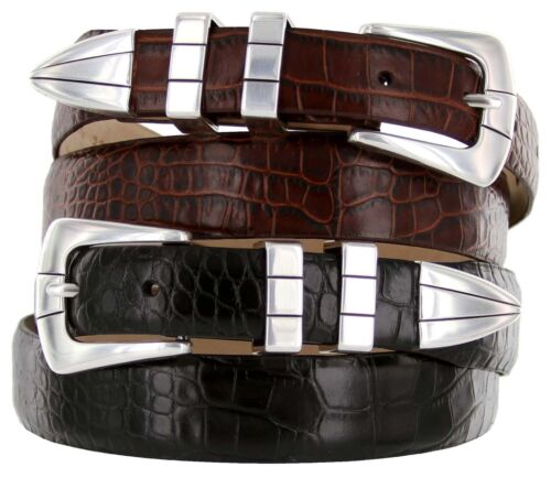 Vince Italian Calfskin Leather Designer Dress Belt 1-1/8" Tapers to 1" Wide - Picture 1 of 11