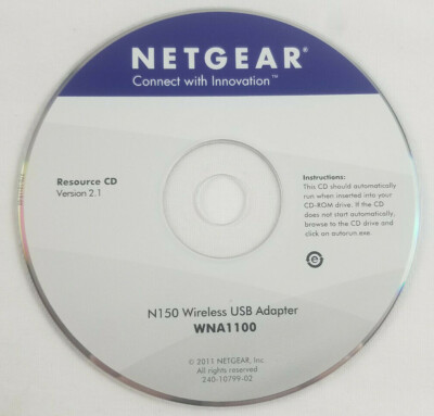 NetgearN150 Wireless USB Adapter WNA1100 Resource CD Version 2.1