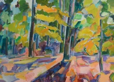 Autumn landscape, oil painting, forest landscape, painting gifts, impressionist