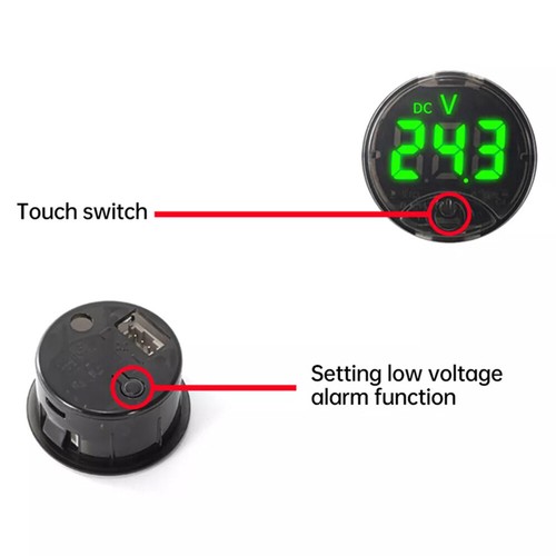 Dc7-120V 265V Auto-Voltmeter Led-Digitalanzeige Runder Zweidraht- A K - Bild 6 von 22