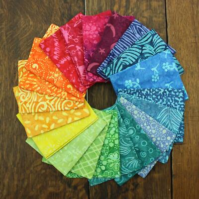 Baumwolle Batik vorgeschnitten Stoff Fat Quarter Quilten Patchwork 20'' x 19'' verschiedene Größen