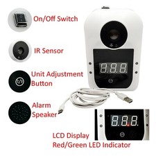 Infrared Thermometer K3 Digital LCD Wall Mount Non Contact Temperature Alarm USB