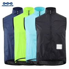 KEMALOCE Cycling Wind Vest Men Blue&Black 2024 Outdoor Windproof Bike Wind Gilet