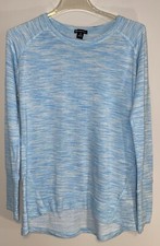 Champion Elite Women's M Blue Long Sleeve Lightweight Sweatshirt Long Back
