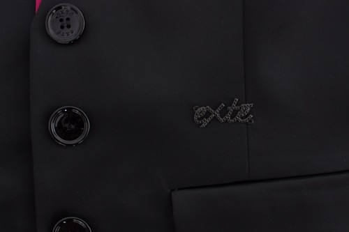 EXTE Suit Skirt Blazer Two Piece Black Pink Stretch Dress IT40 / US S RRP $1000 - Picture 9 of 12