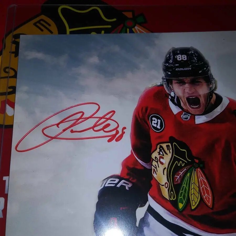 Blackhawks Patrick Kane Signature Signed Chicago Skyline 2019 RaRe 255