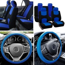 Auto Car Seat Covers 2 Row For Solid Benches With Silicone Steering Cover