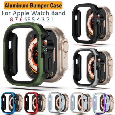 Alu TPU Case Für Apple Watch 8 Ultra 7 6 5 SE Hülle 41-45mm 49mm Cover Abdeckung