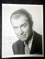 Rare Jimmy Stewart Vintage, All Original, Hand Signed 8x10 B&W Photo