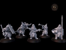 Dwarf Commanders X5 28mm Fantasy Wargames  Diorama Miniatures