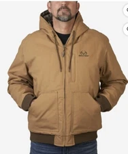 Realtree Edge Men's Mid-Length Reversible Work to Hunt Hooded Jacket, Size 3XL