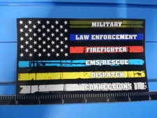 First Responder Decal sticker flag hero thin line vinyl support window graphic