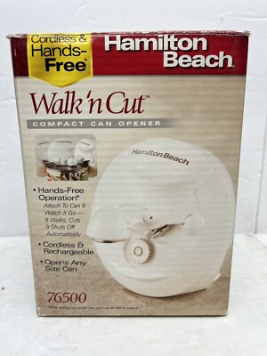 Hamilton Beach Walk N Cut 76500 Compact Can Opener Cordless White Rechargeable