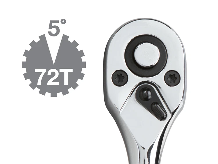 TEKTON 1/2" Drive x 10" Offset 72 Tooth Ratchet 1488 FREE SHIPPING - Image 3 of 4