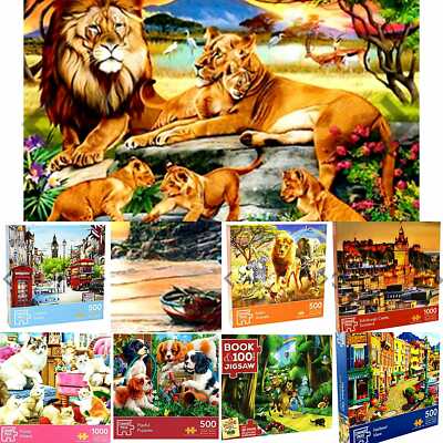 PUZZLES FAMILIENPUZZLES 100 300 500, 1000 Stck. Vielfalt Tiere, Städte Spaß