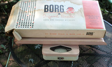 Vintage 1950's Borg Pink Newborn Baby Scale In Original Box Works Fine