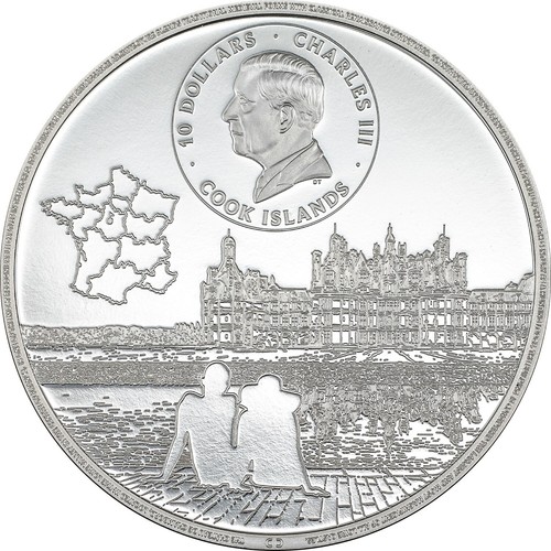 Cook Islands 10 dollars 2024 Chateau de Chambord 2 oz silver coin proof CIT - Picture 3 of 5