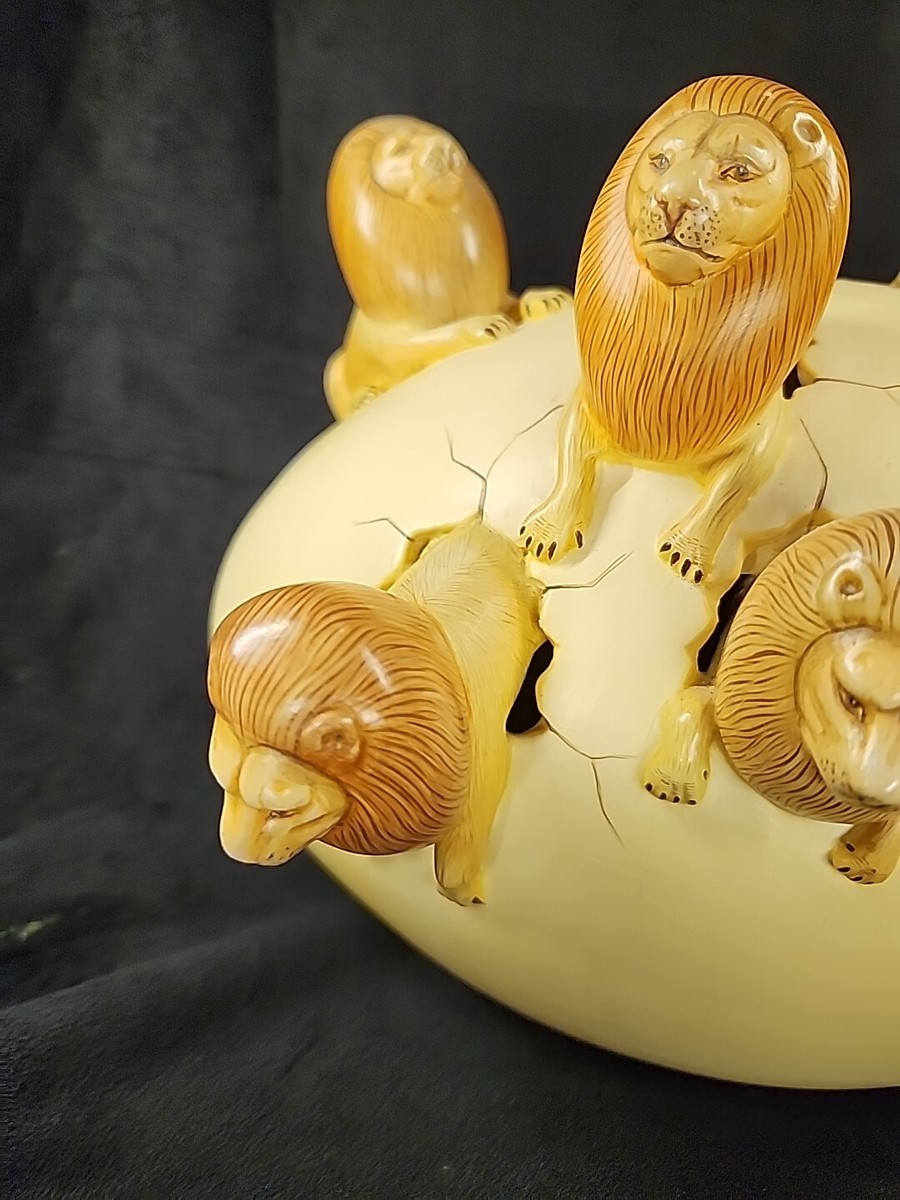 Rare Sergio Bustamante 6 Lions Egg Art Sculpture | eBay