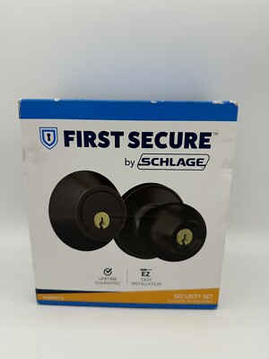 First Secure  By Schlage Security Set Door Knob With Keys