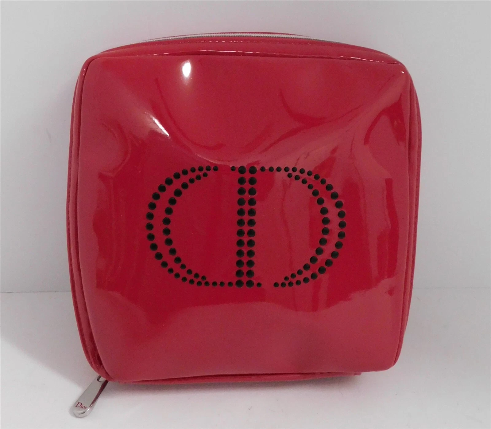 Pochette cosmétique neuve CD Christian Dior rouge noir verni