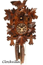 cuckoo clock black forest 1 day original german wood carving mechanical new top