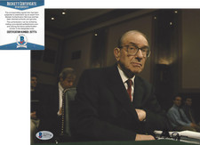 ALAN GREENSPAN - US FEDERAL RESERVE CHAIRMAN - SIGNED 8x10 PHOTO B BECKETT COA
