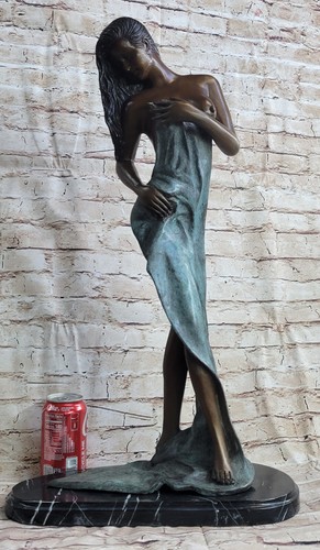 Hand Made Bronze Nude Lady Figurine Signed Erotic Artwork Graceful Collector Art - Picture 2 of 10