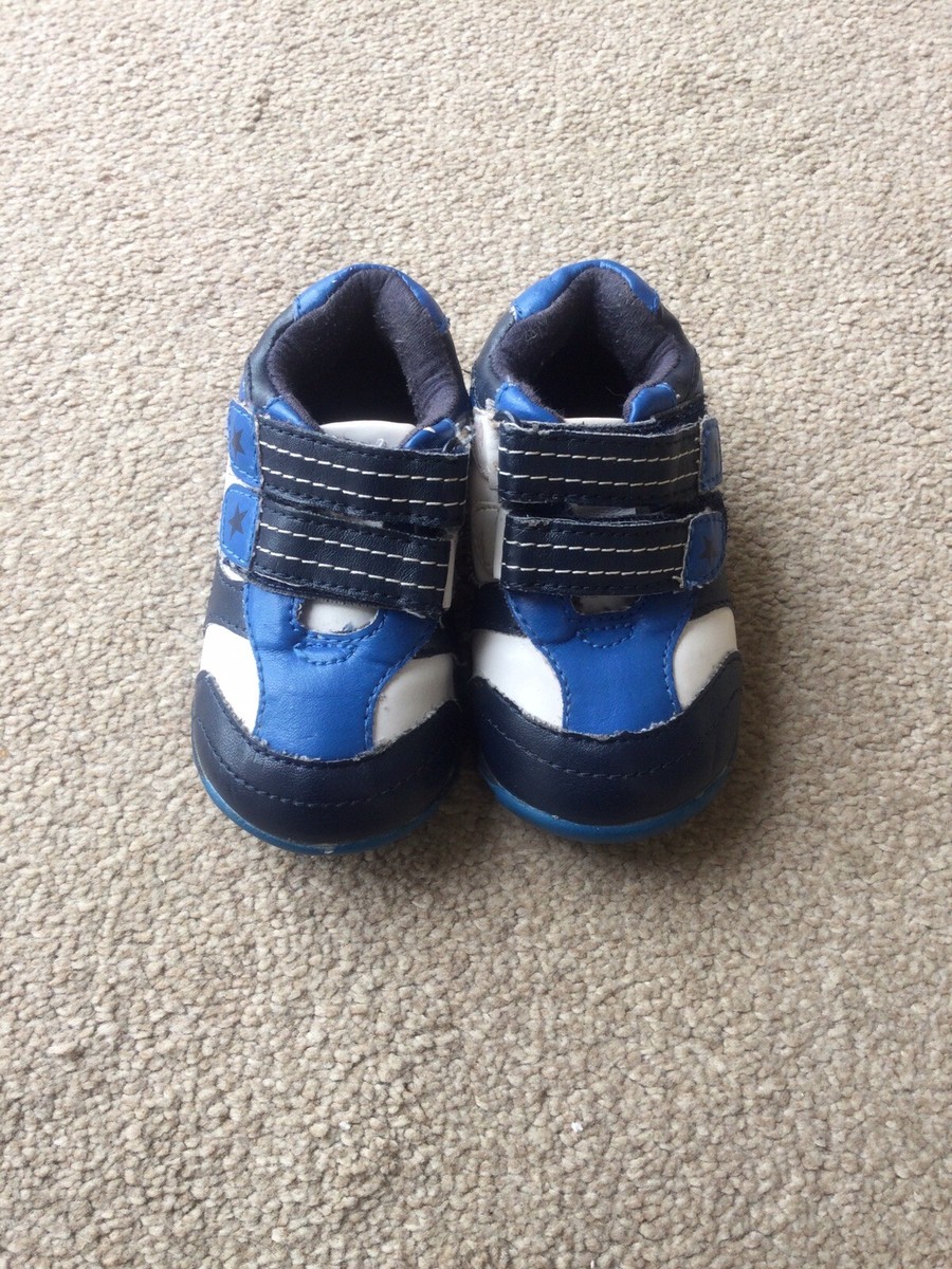 Baby Boy M&Co Kids Trainers Size EU 18 UK Blue/White UK