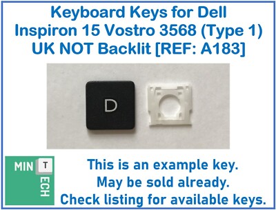 Ersatztasten für Dell Inspiron 15 Vostro 3568 UK Layout NICHT Hintergrundbeleuchtung (Typ 1)