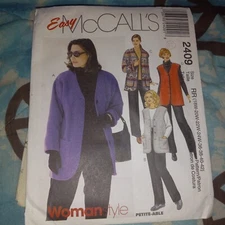 McCalls 2409 Womens 18W-42 Outfits   Sewing Pattern VTG UNCUT