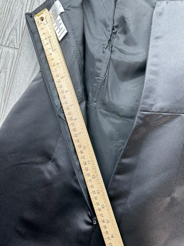 Bill Levkoff Classic Dress Gown Prom Wedding Satin Long Black Size 6 Sweetheart - Picture 7 of 14