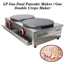 LP Gas Crepe Machine Dual Pancake Maker Commercial NonStick Crepe Snack Machine