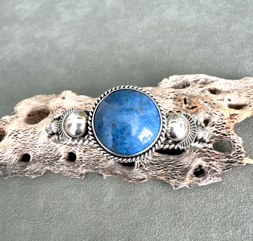 Pulsera Artie Yellowhorse Lapislázuli Plata de Ley Gotas de Lluvia Grandes Estrellas Navajo - Imagen 10 de 15