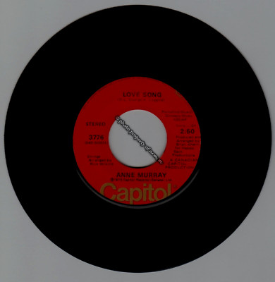 Anne Murray: Love Song / You Can't Go Back (1973 7'' 45rpm) V.G.+ Condition