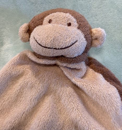 Angel Dear Monkey Lovey Plüsch Sicherheitsdecke geknotete Ecken braun 16 Zoll sq - Bild 2 von 5