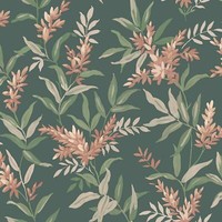 Olivia Blumen Tapete 5906 Pink / SalbeigrüN Blumen Metallische Glanz Belgravia