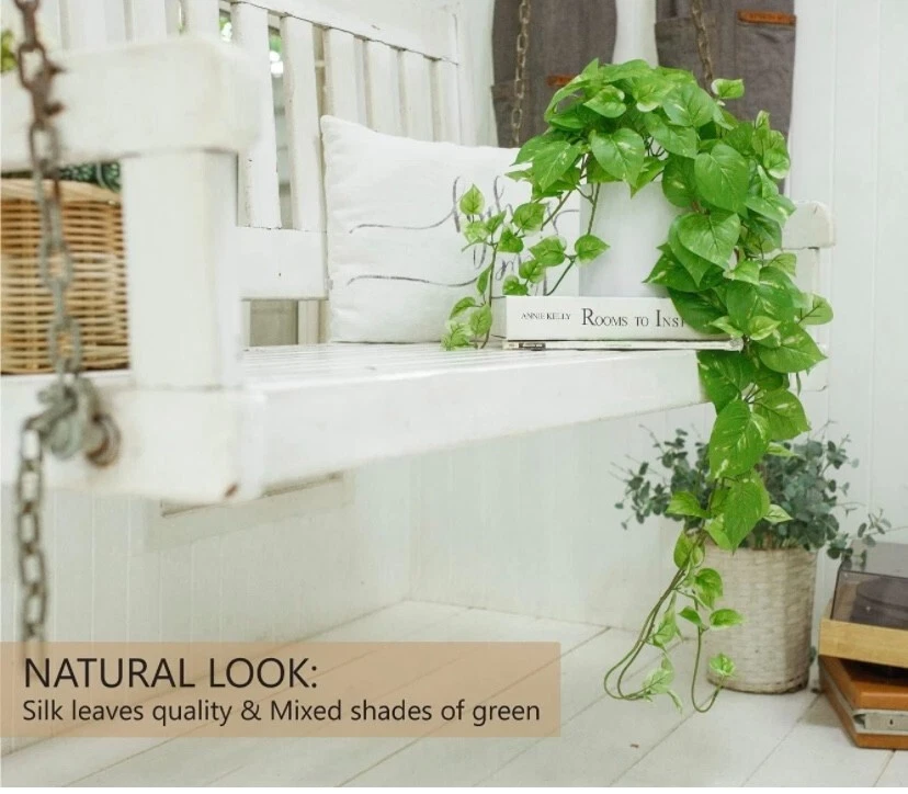 ROVALA Artificial Plants for Home Decor Indoor in Pot Faux Plants Indoor Fake P