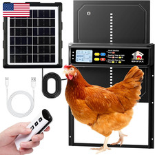 Ibkinxx Automatic Chicken Coop Door Solar Powered Timer Light Sensor Remote