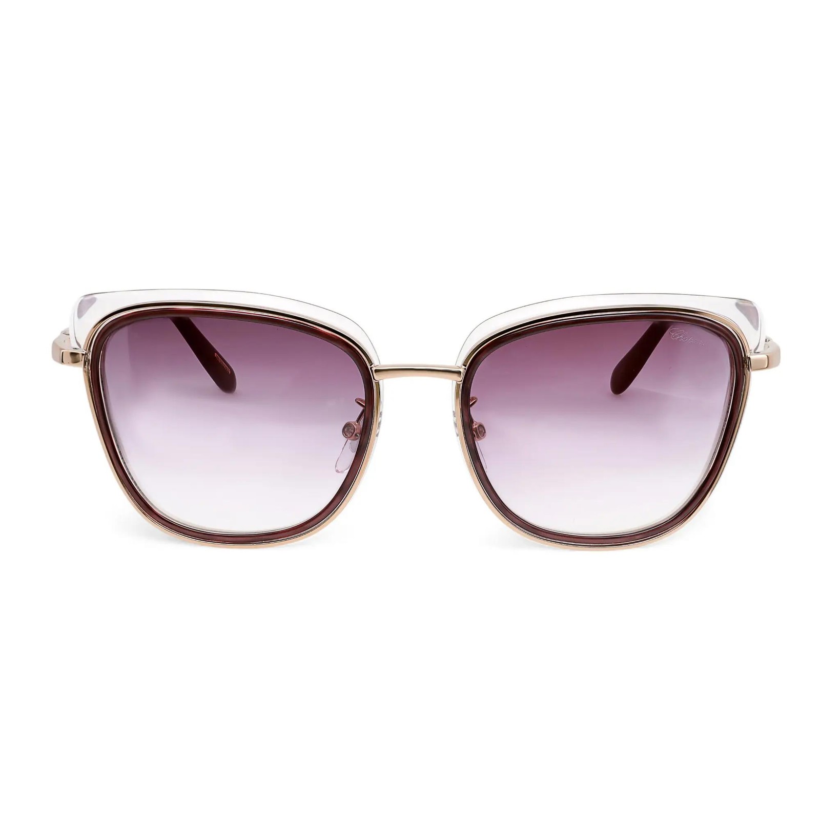 Chopard Metal Acetate Camel Frame Gradient Red Lenses Sunglasses 95221-0489