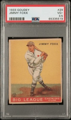 1933 Goudey #29 Jimmy Jimmie Foxx PSA 3.5 VG+ New Label | eBay