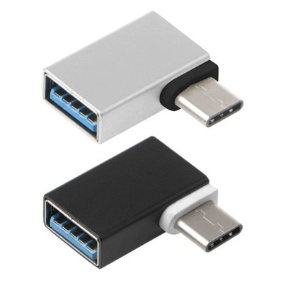 90 Degree Type C To USB 3.0 Female Data OTG Converter For Android Phone