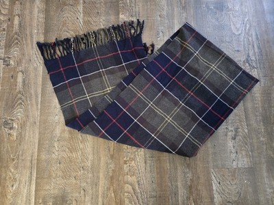 Barbour Checked Unisex Plaid Tartan Scarf English Brit Elegant Chic Acrylic. 