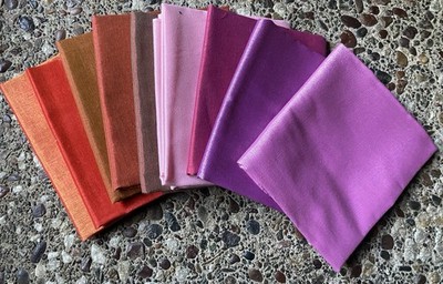 Lot Of 9 Beautiful Multi-Colored Iridescent Fabrics 1 Yard Each (9 Yards)
