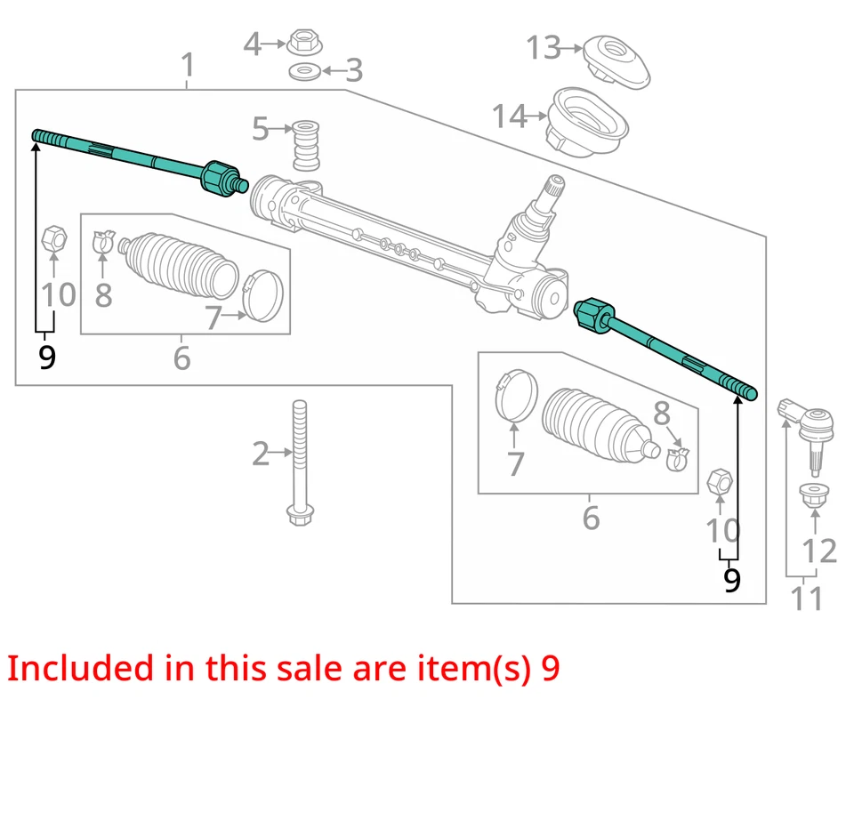 2020 Chevrolet Trax New OEM Front Left Tie Rod Kit 95952929  - Image 2 of 3