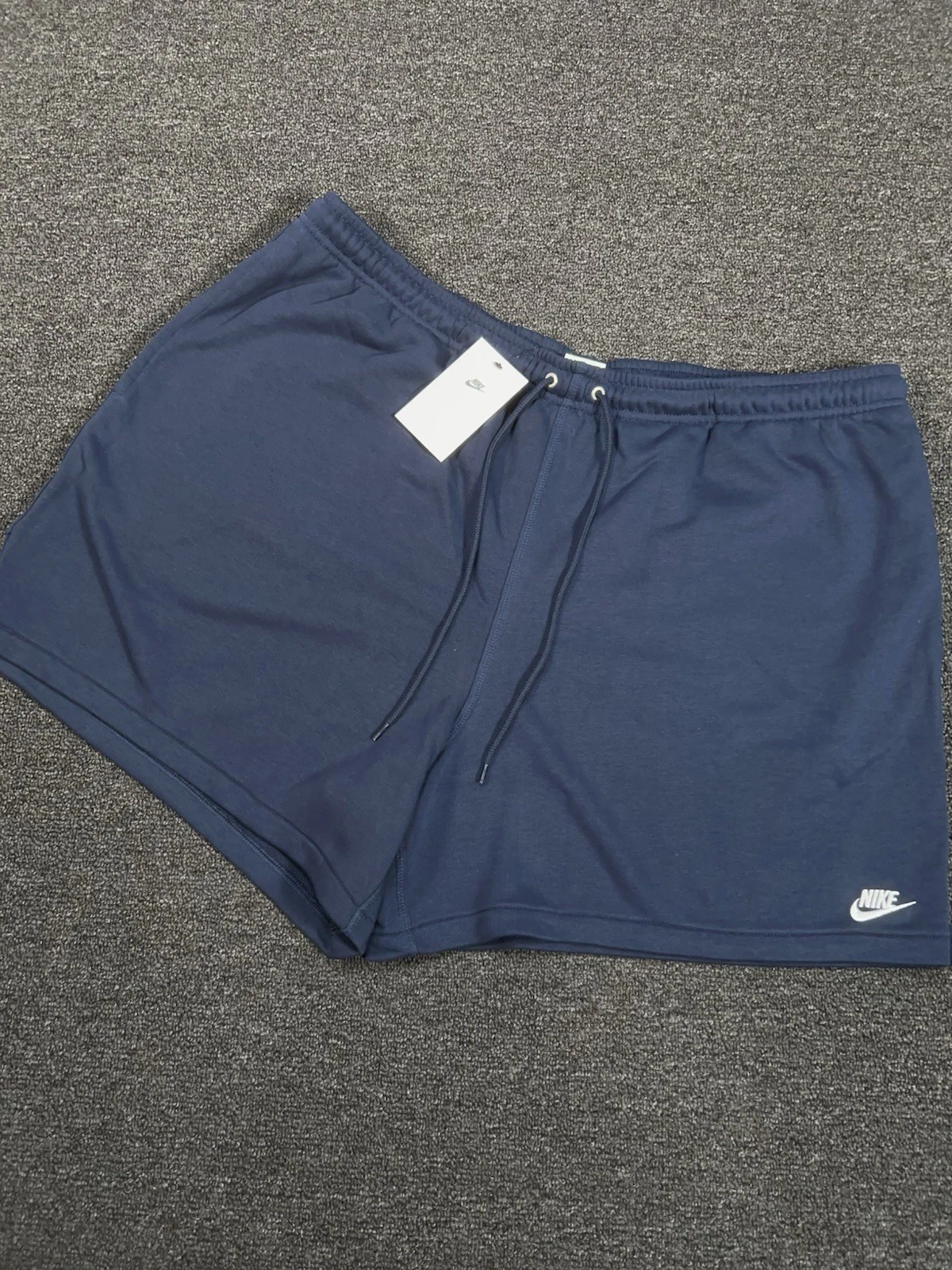 New Nike Club Flow French Terry Shorts Mens 2XL Navy Blue Gym